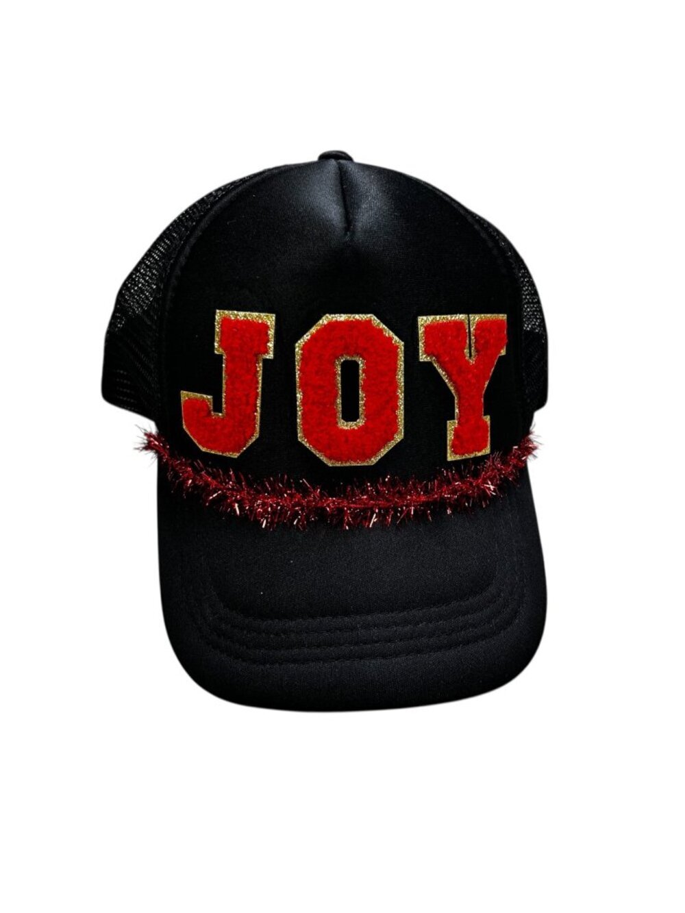 JOY Trucker Hat SnapBack Christmas Party Red Black